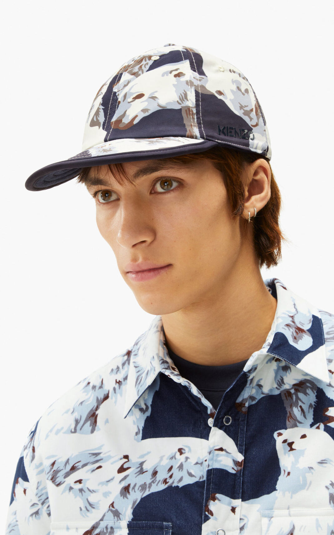 Kenzo Polar Bear The Invierno Capsule reversible baseball Gorras Hombre Azules Negras | 2964751-YJ